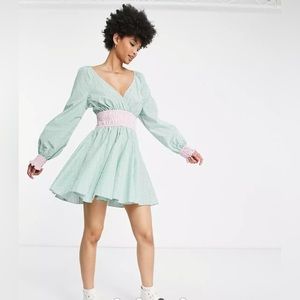 Topshop Tall stripe mix and match mini dress in multi